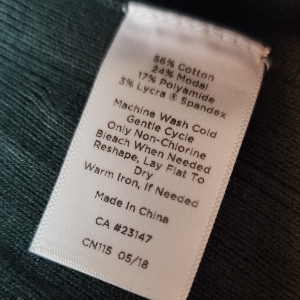 TALBOTS | Forest Green Longline Ribbed Duster Cardigan Open Front Plus | 1X - Picture 7 of 12